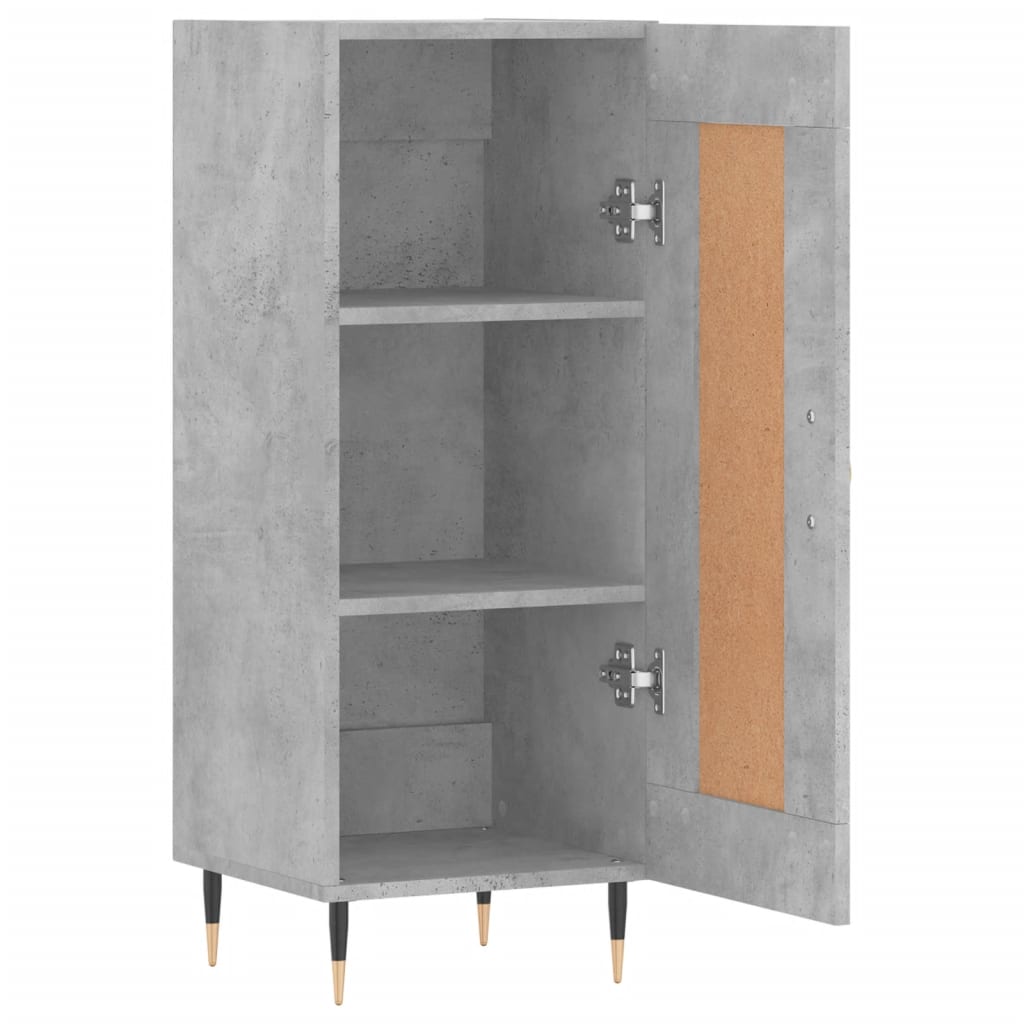 Buffet Gris béton 34,5x34x90 cm Bois d'ingénierie