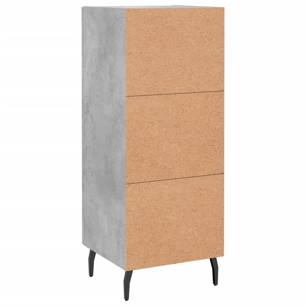 Buffet Gris béton 34,5x34x90 cm Bois d'ingénierie