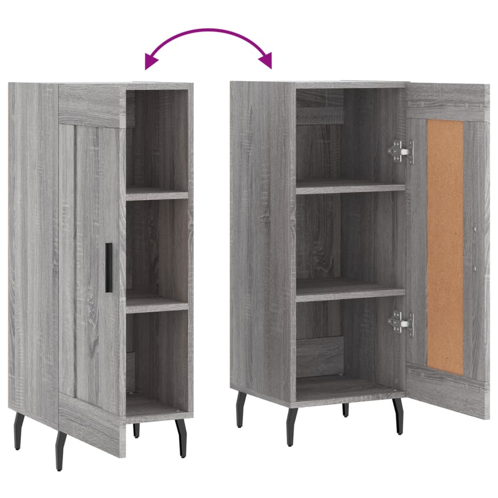 Buffet Sonoma gris 34,5x34x90 cm Bois d'ingénierie