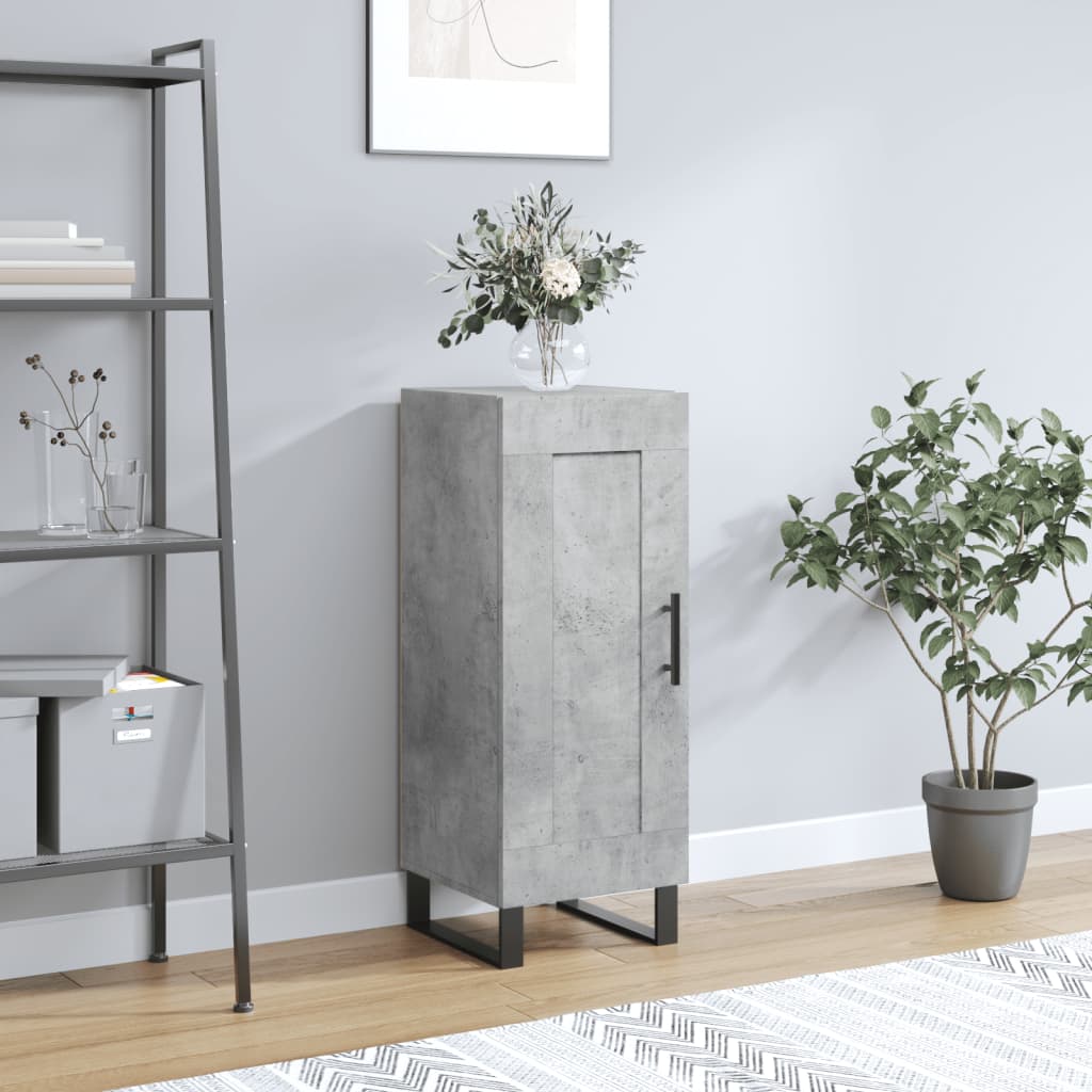 Buffet Gris béton 34,5x34x90 cm Bois d'ingénierie