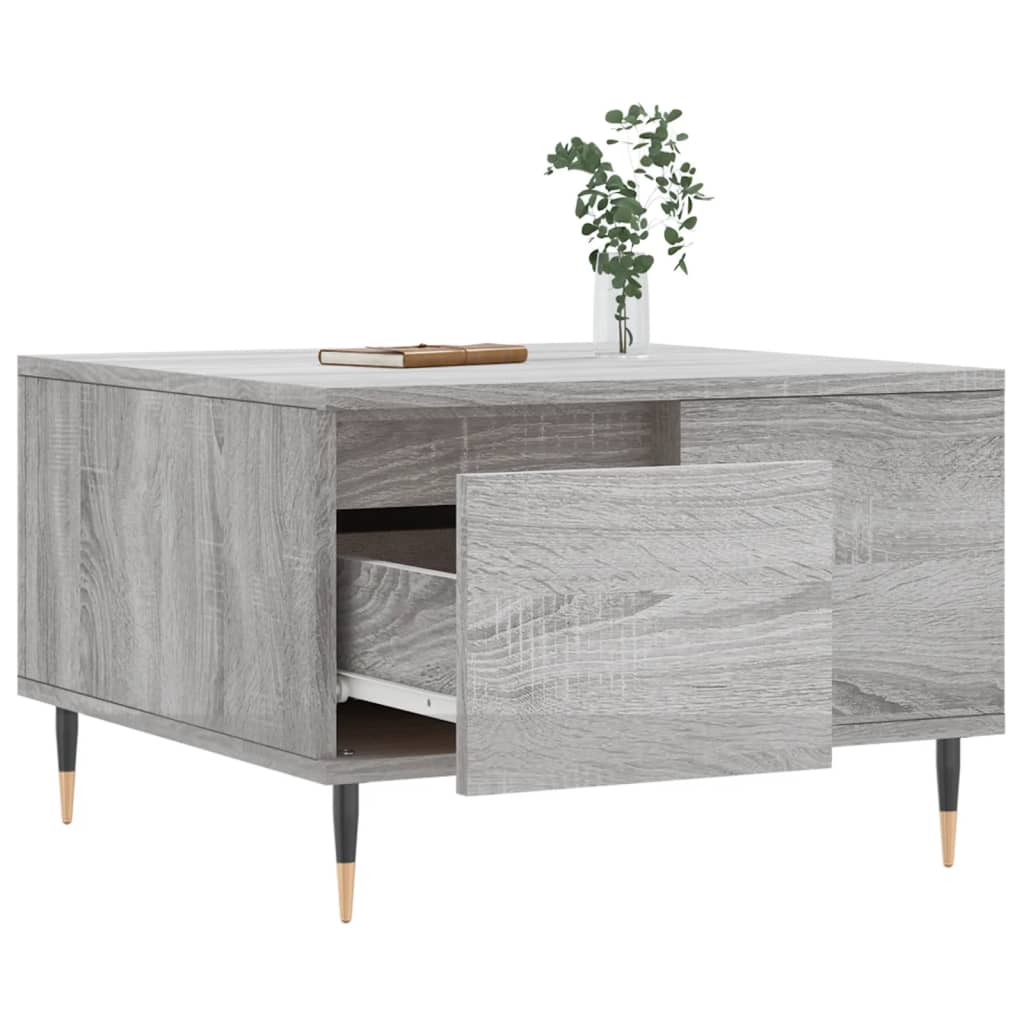 Sonoma grauer Couchtisch 55x55x36,5 cm, Holzwerkstoff