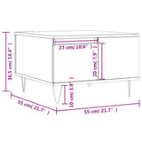 Table basse gris béton 55x55x36,5 cm bois d'ingénierie