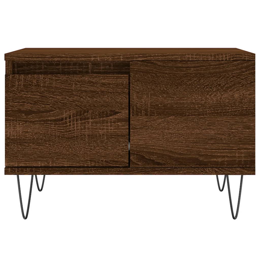 Table basse chêne marron 55x55x36,5 cm bois d'ingénierie