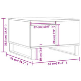 Table basse gris béton 55x55x36,5 cm bois d'ingénierie