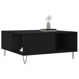 Table basse noir 80x80x36,5 cm bois d'ingénierie