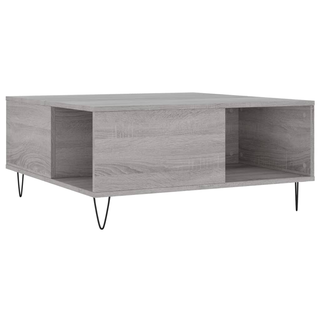 Sonoma grauer Couchtisch 80x80x36,5 cm, Holzwerkstoff