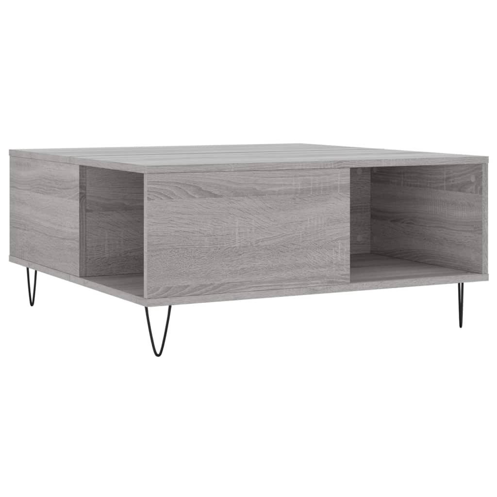 Sonoma grauer Couchtisch 80x80x36,5 cm, Holzwerkstoff