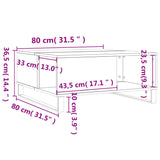 Table basse blanc 80x80x36,5 cm bois d'ingénierie