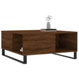 Table basse chêne marron 80x80x36,5 cm bois d'ingénierie