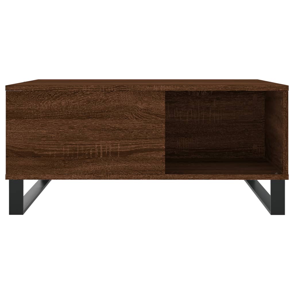 Table basse chêne marron 80x80x36,5 cm bois d'ingénierie