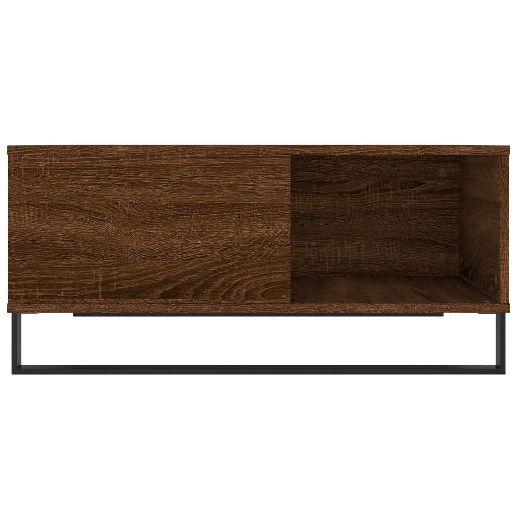 Table basse chêne marron 80x80x36,5 cm bois d'ingénierie