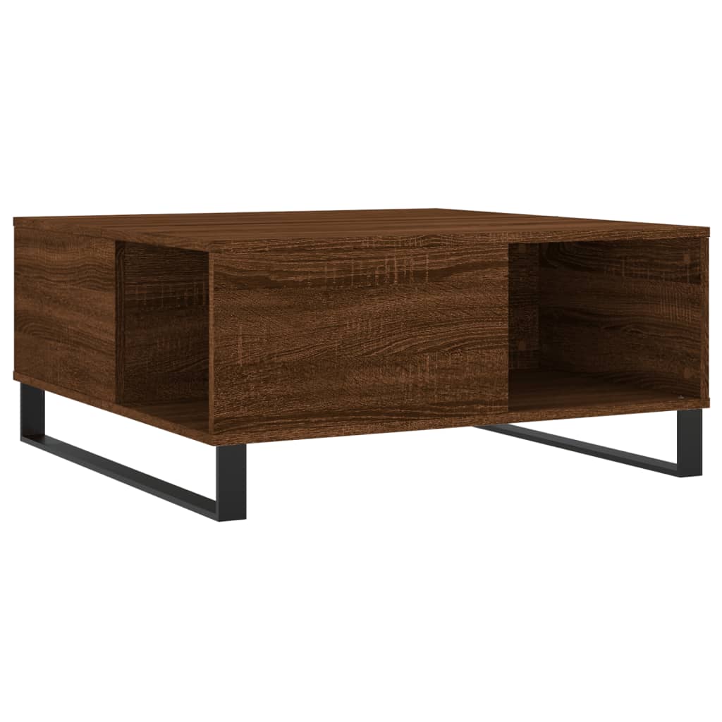 Table basse chêne marron 80x80x36,5 cm bois d'ingénierie