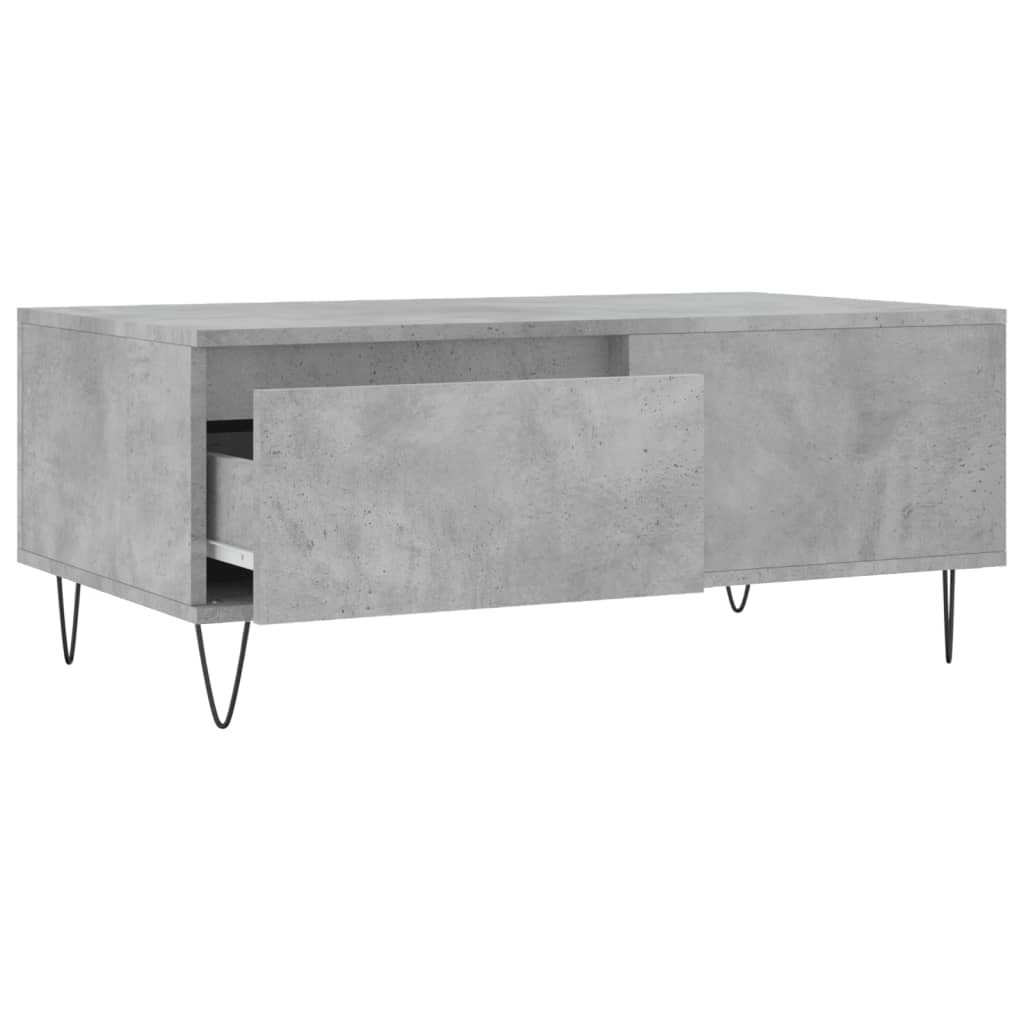 Table basse Gris béton 90x50x36,5 cm Bois d'ingénierie