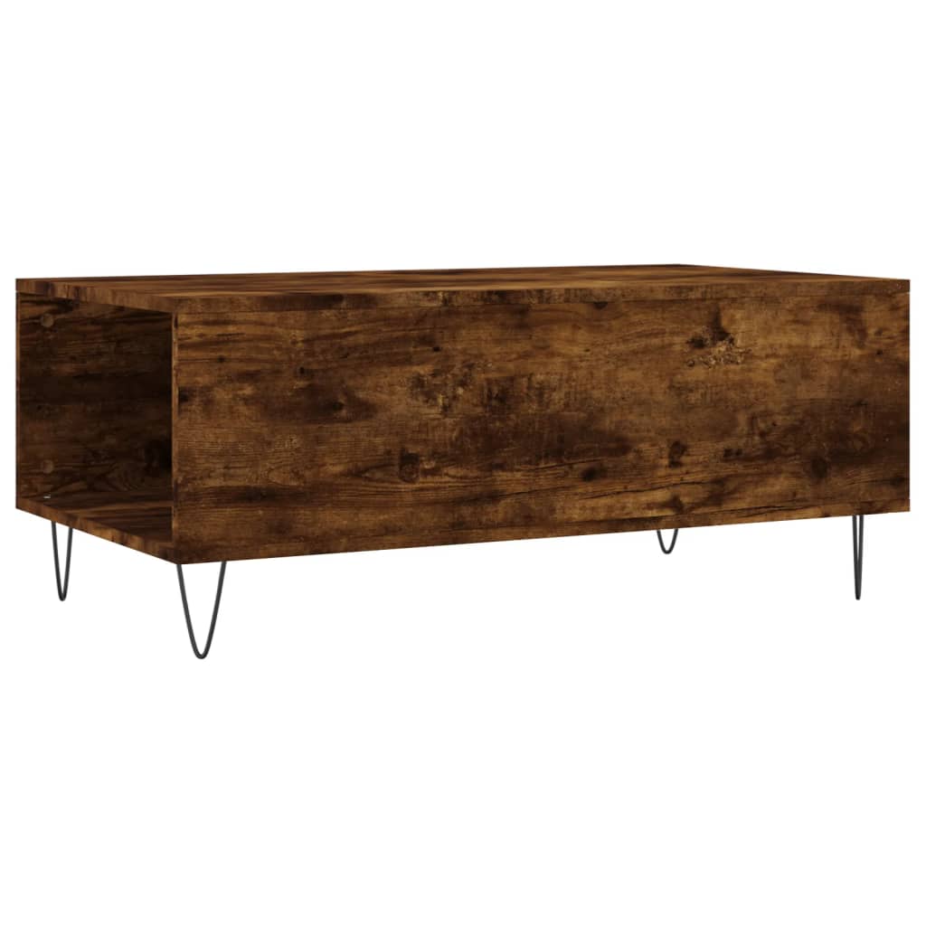 Table basse Chêne fumé 90x50x36,5 cm Bois d'ingénierie