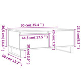 Table basse Blanc 90x50x36,5 cm Bois d'ingénierie