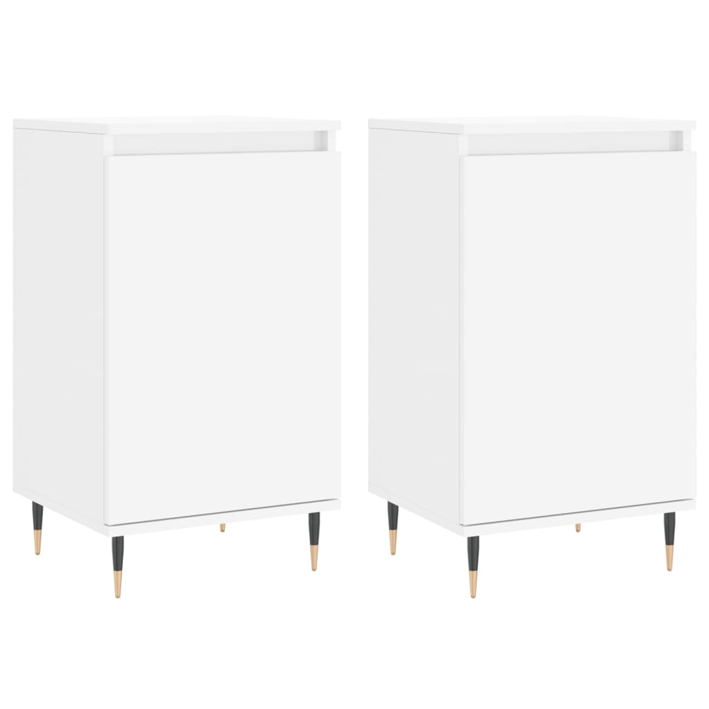 Buffets 2 pcs blanc 40x35x70 cm bois d’ingénierie