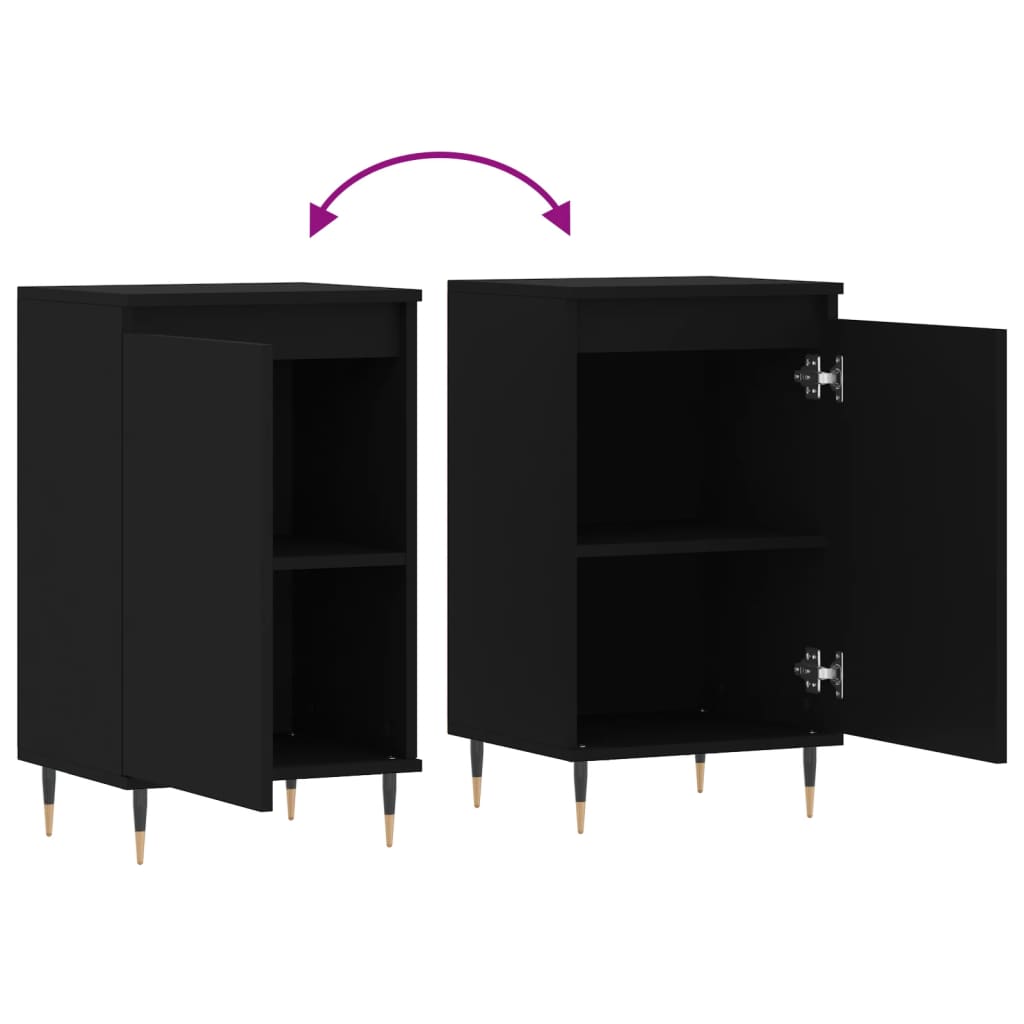 Sideboards 2 Stück schwarz 40x35x70 cm Holzwerkstoff