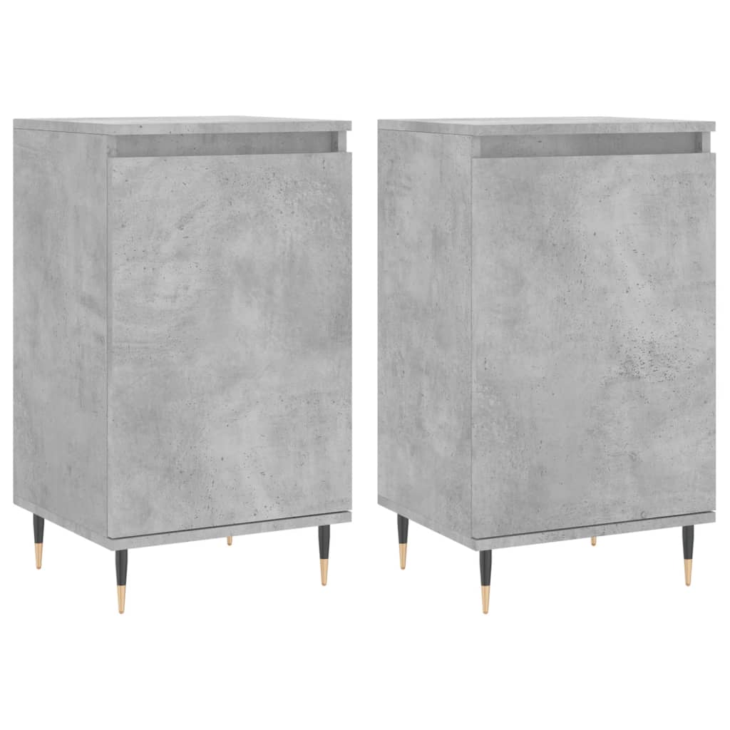 Buffets 2 pcs gris béton 40x35x70 cm bois d'ingénierie