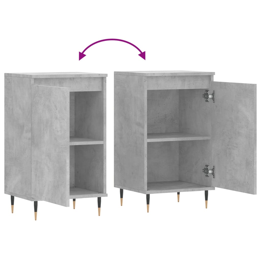 Buffets 2 pcs gris béton 40x35x70 cm bois d'ingénierie