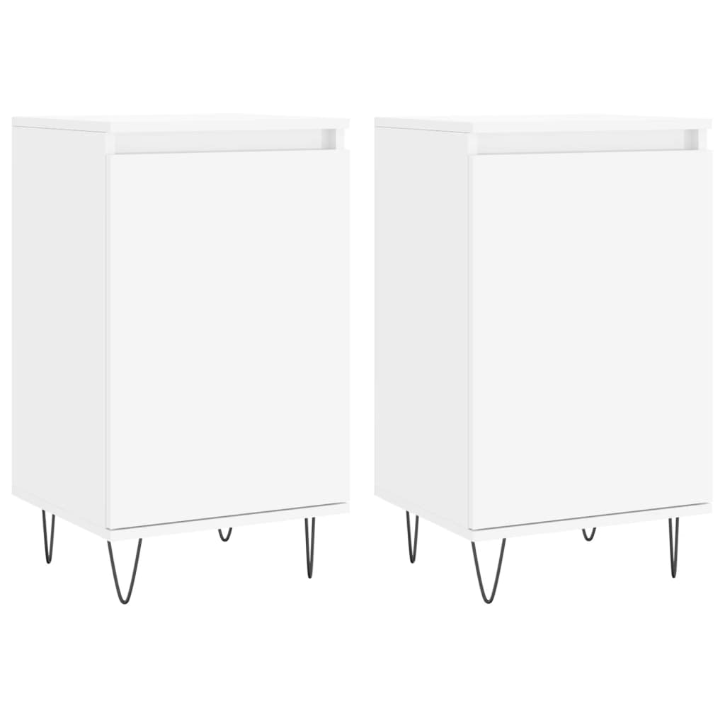 Buffets 2 pcs blanc 40x35x70 cm bois d’ingénierie