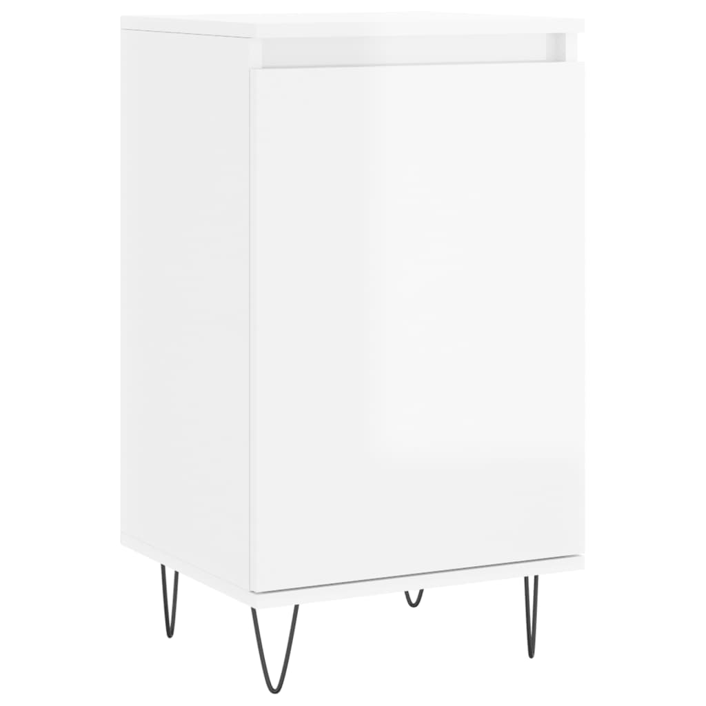 Buffets 2 pcs blanc brillant 40x35x70 cm bois d'ingénierie