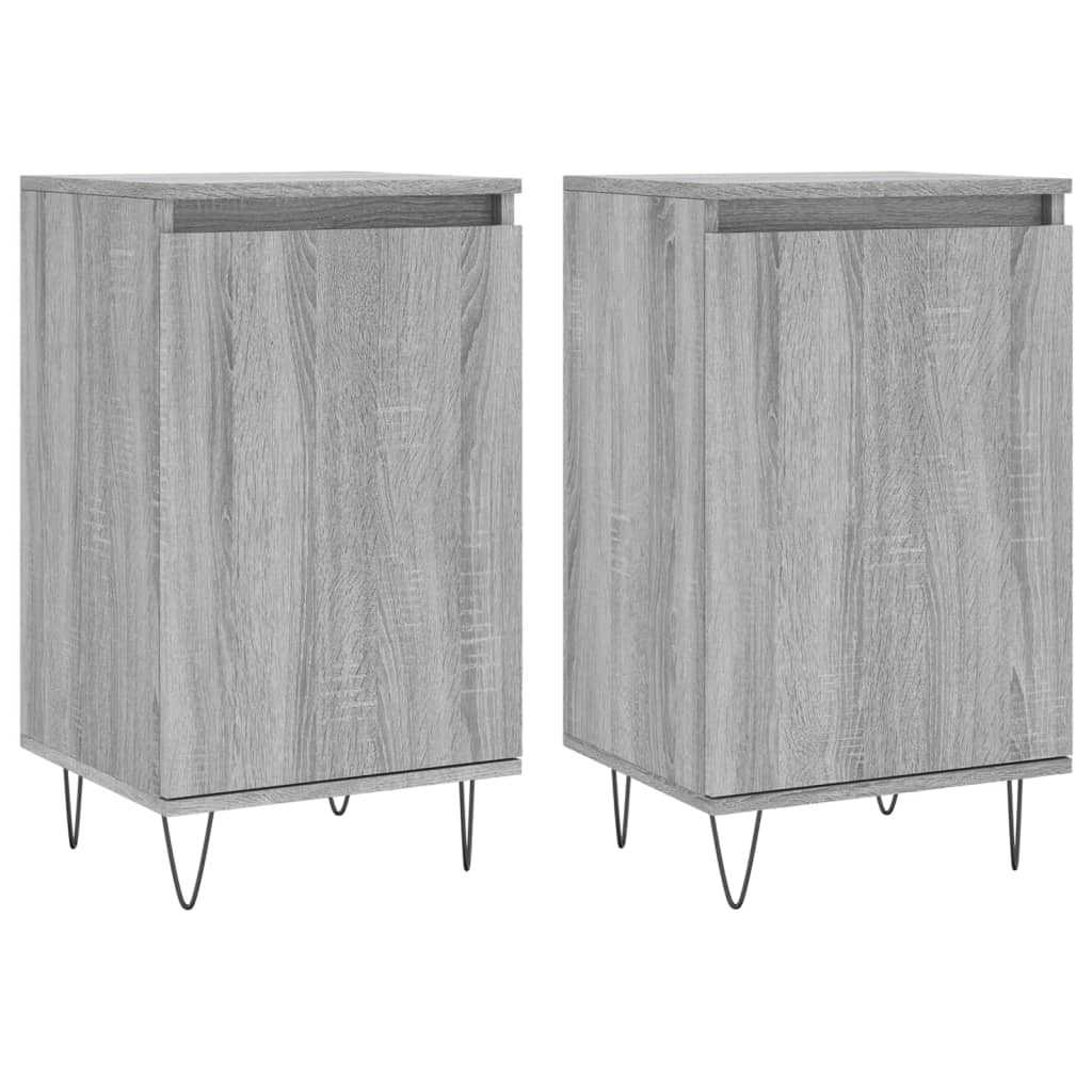 Buffets 2 pcs sonoma gris 40x35x70 cm bois d'ingénierie