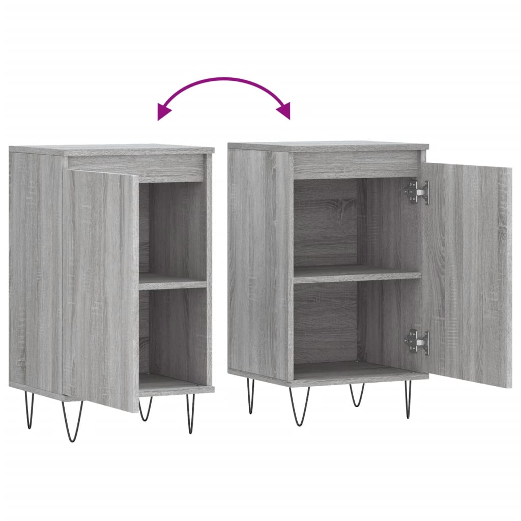 Sideboards 2 Stück sonomagrau 40x35x70 cm Holzwerkstoff