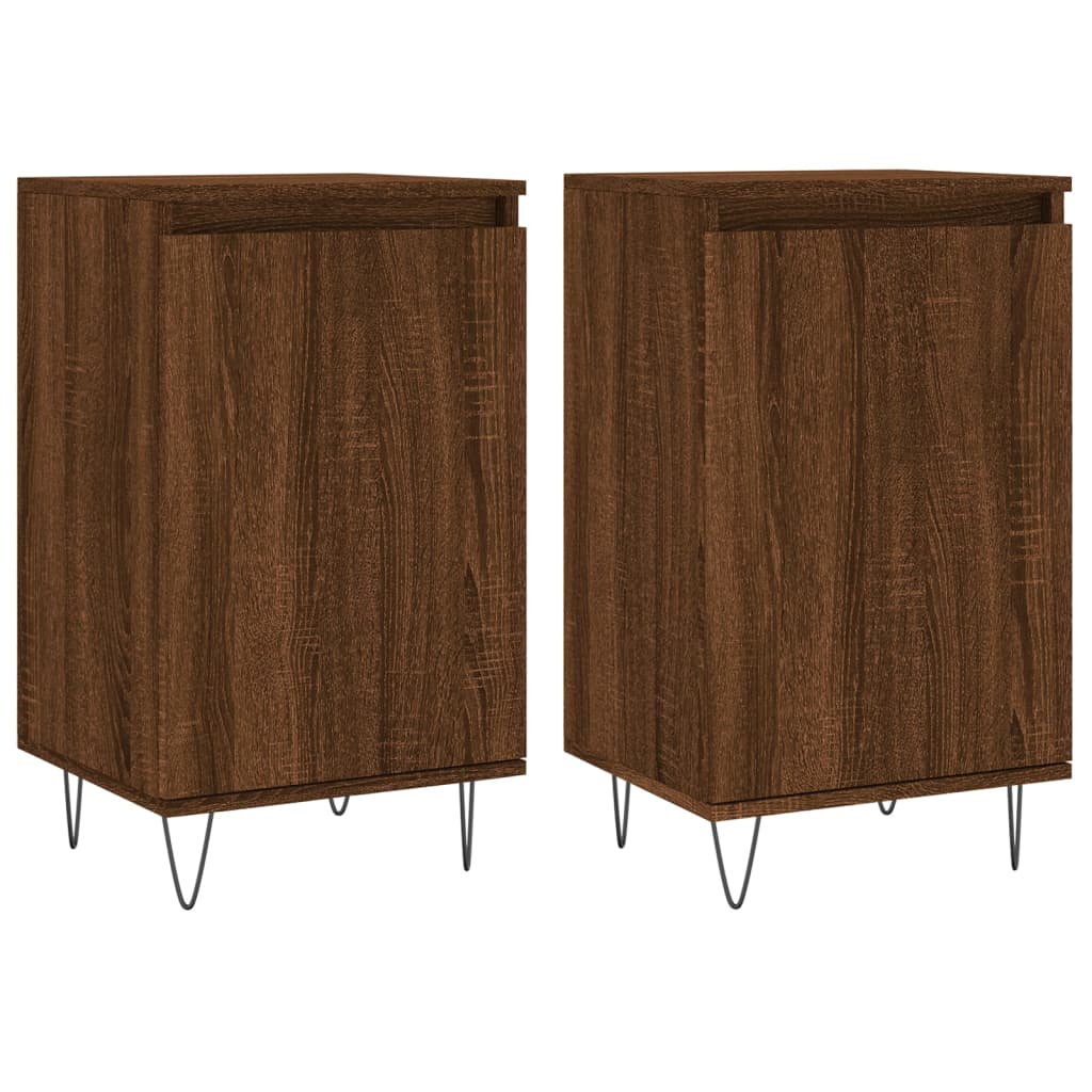 Buffets 2 pcs chêne marron 40x35x70 cm bois d'ingénierie