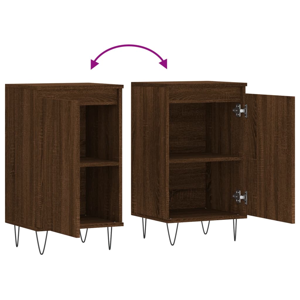 Buffets 2 pcs chêne marron 40x35x70 cm bois d'ingénierie