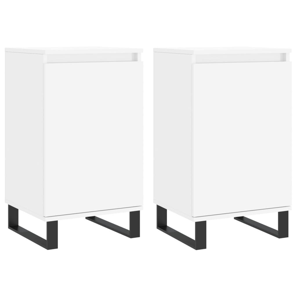 Buffets 2 pcs blanc 40x35x70 cm bois d’ingénierie