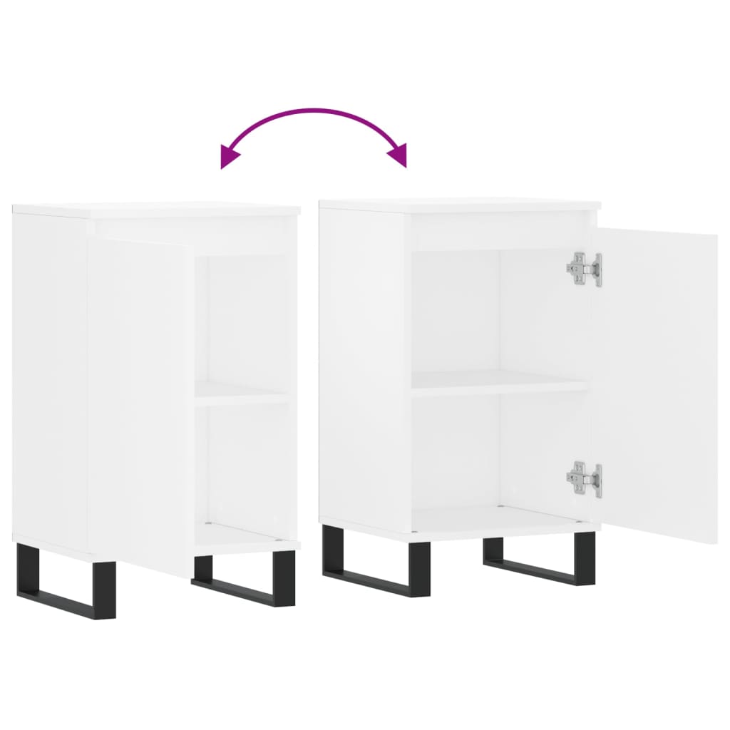 Buffets 2 pcs blanc 40x35x70 cm bois d’ingénierie