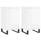 Buffets 2 pcs blanc brillant 40x35x70 cm bois d'ingénierie