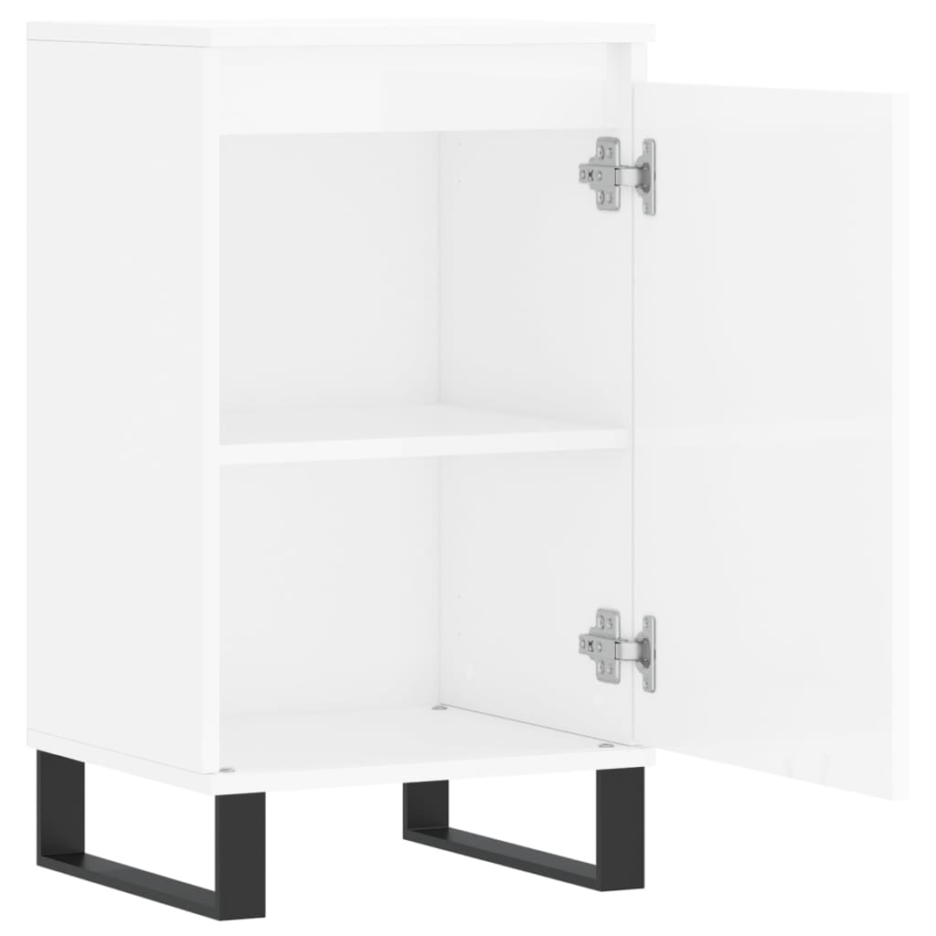 Buffets 2 pcs blanc brillant 40x35x70 cm bois d'ingénierie