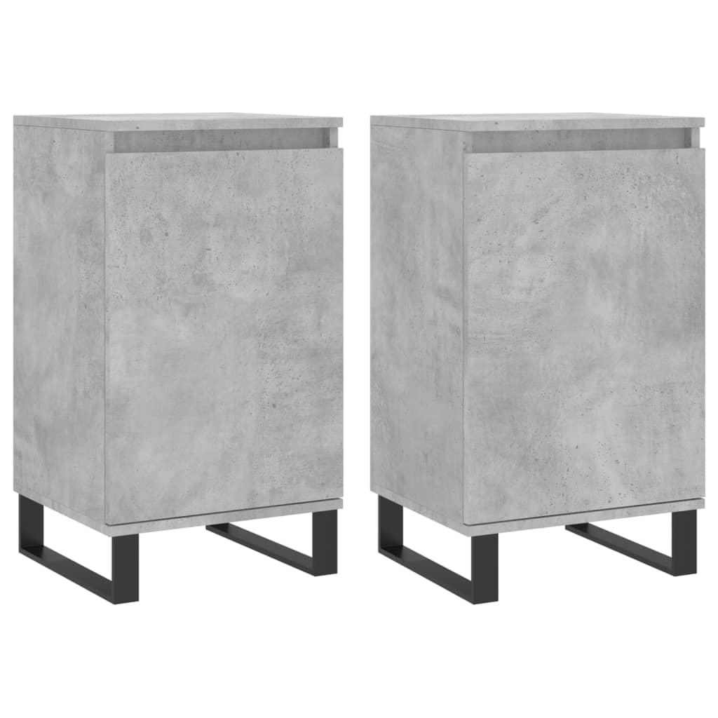 Buffets 2 pcs gris béton 40x35x70 cm bois d'ingénierie