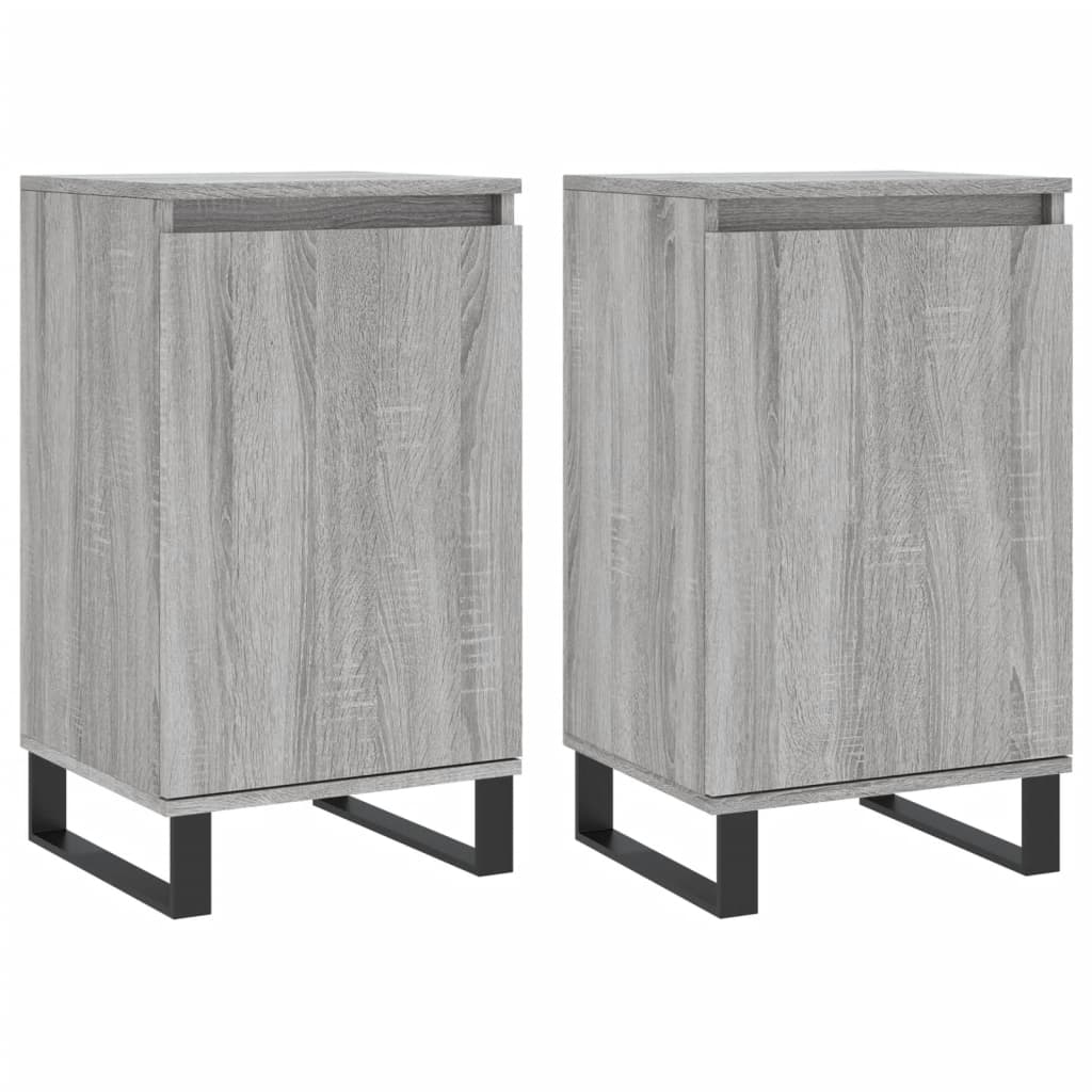 Buffets 2 pcs sonoma gris 40x35x70 cm bois d'ingénierie