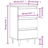 Buffet chêne marron 40x35x70 cm bois d'ingénierie