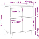 Buffet Gris béton 60x35x70 cm Bois d'ingénierie