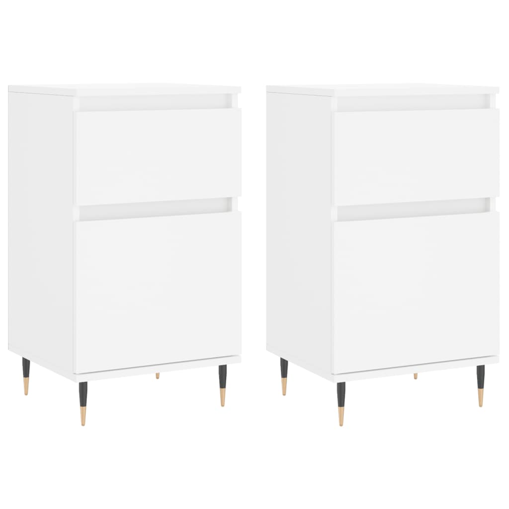 Buffets 2 pcs blanc 40x35x70 cm bois d’ingénierie