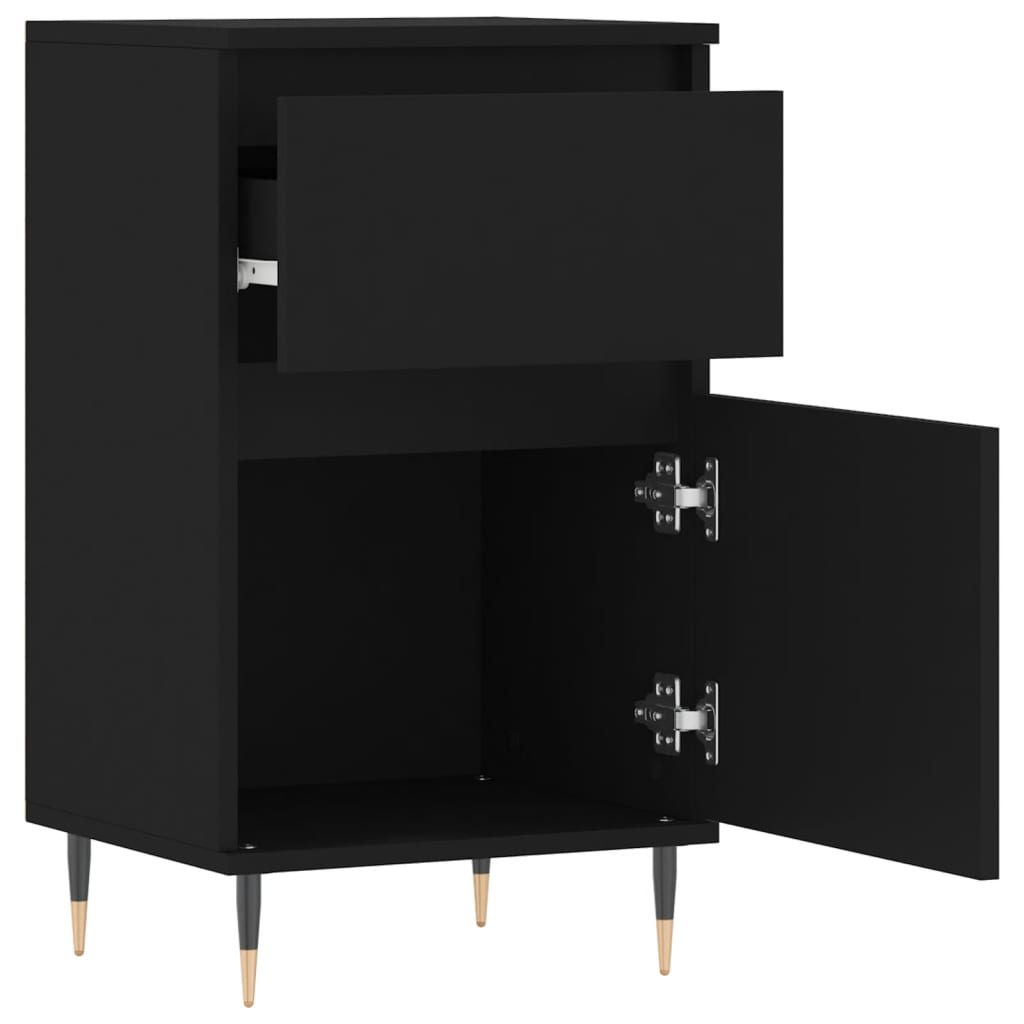 Buffets 2 pcs noir 40x35x70 cm bois d’ingénierie