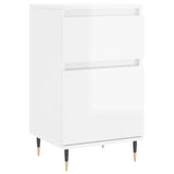 Buffets 2 pcs blanc brillant 40x35x70 cm bois d'ingénierie