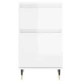 Buffets 2 pcs blanc brillant 40x35x70 cm bois d'ingénierie