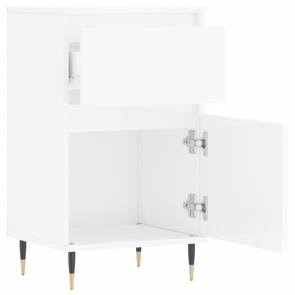 Sideboards 2 pcs white glossy 40x35x70 cm engineered wood