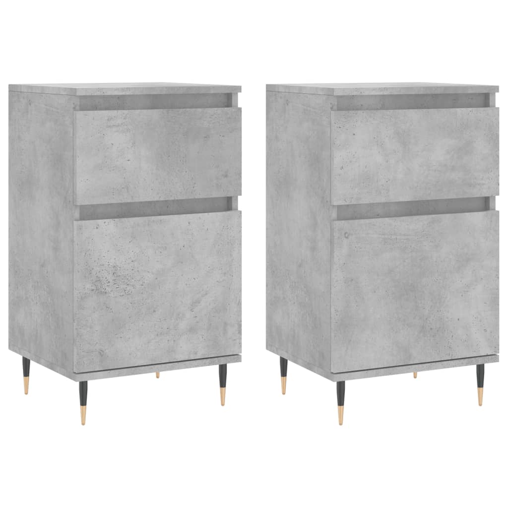 Buffets 2 pcs gris béton 40x35x70 cm bois d'ingénierie