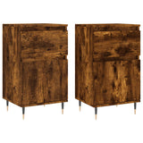 Buffets 2 pcs chêne fumé 40x35x70 cm bois d'ingénierie