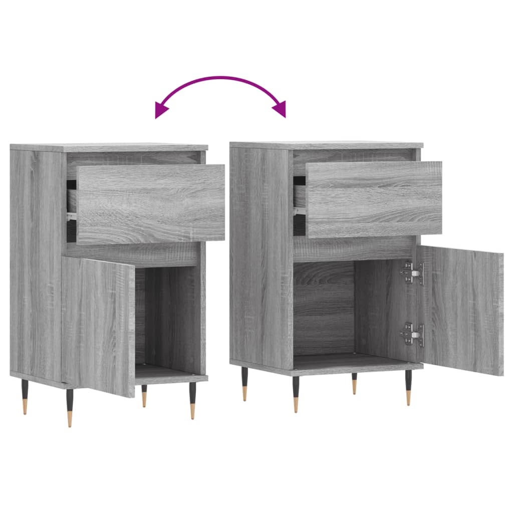 Sideboards 2 Stück sonomagrau 40x35x70 cm Holzwerkstoff