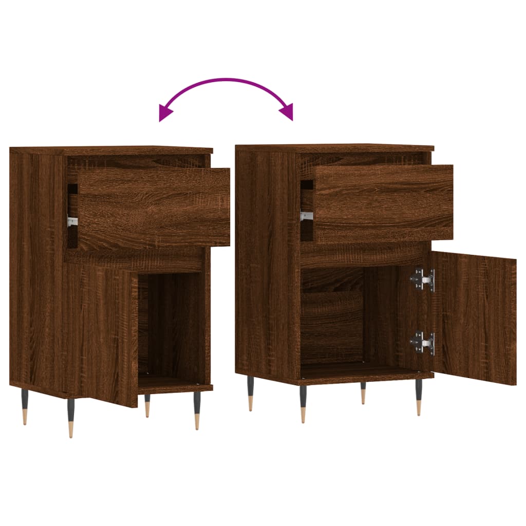 Buffets 2 pcs chêne marron 40x35x70 cm bois d'ingénierie