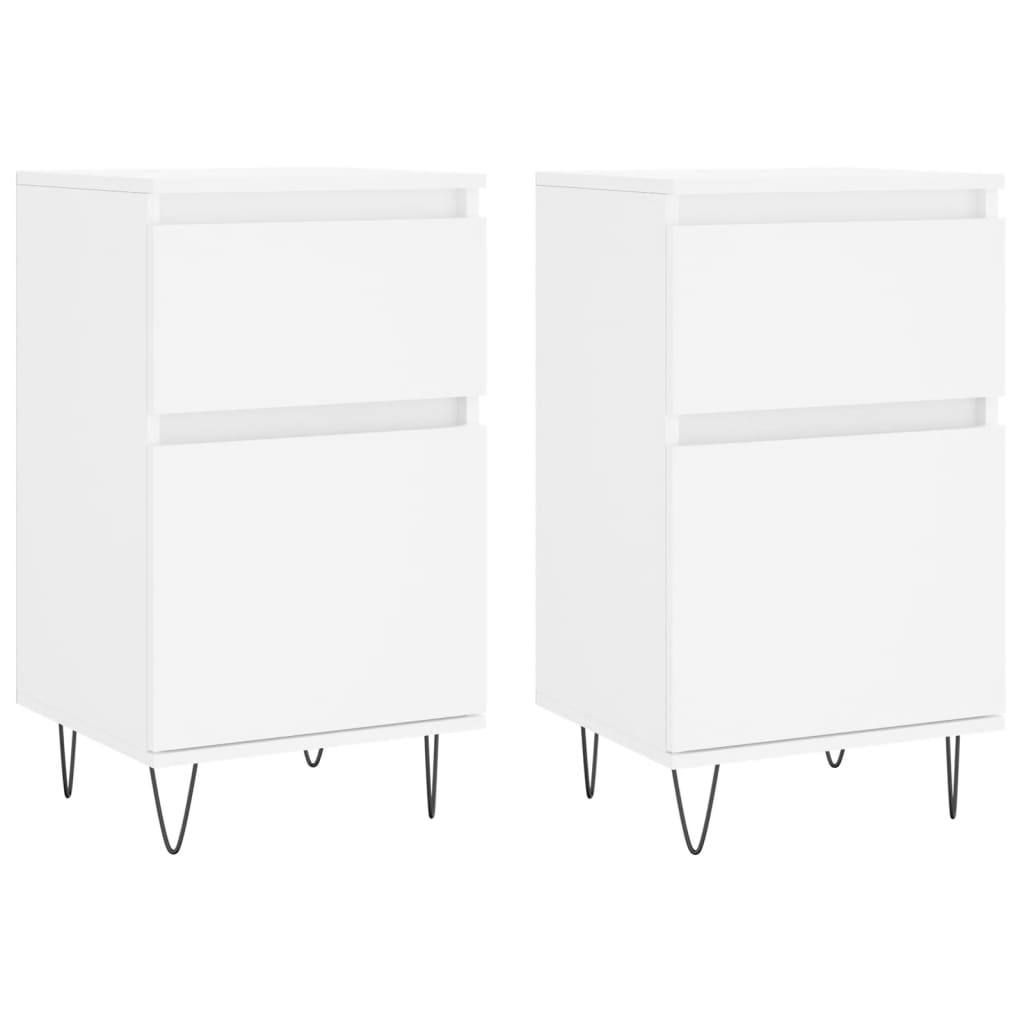 Buffets 2 pcs blanc 40x35x70 cm bois d’ingénierie