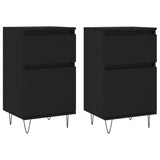 Buffets 2 pcs noir 40x35x70 cm bois d’ingénierie