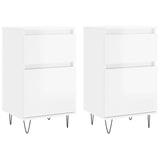 Buffets 2 pcs blanc brillant 40x35x70 cm bois d'ingénierie