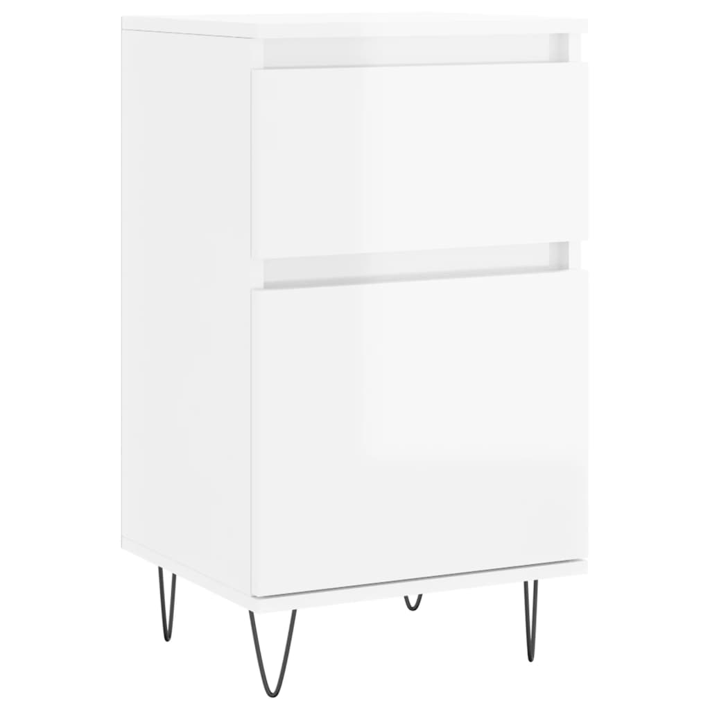 Buffets 2 pcs blanc brillant 40x35x70 cm bois d'ingénierie